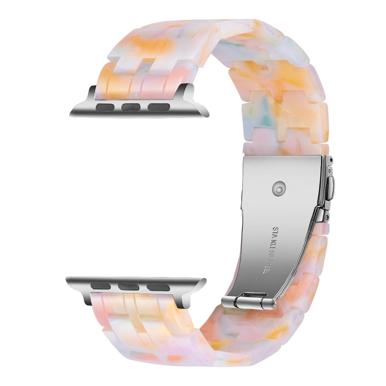 Bracelet de montre en résine à cinq perles pour la série Apple Watch, 7 45mm / 6&SE&5&4 44mm / 3&2&1 42mm, 7 41mm / 6&SE&5&4 40mm / 3&2&1 38mm