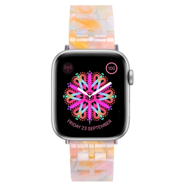 Bracelet de montre en résine à cinq perles pour la série Apple Watch, 7 45mm / 6&SE&5&4 44mm / 3&2&1 42mm, 7 41mm / 6&SE&5&4 40mm / 3&2&1 38mm
