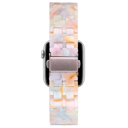 Bracelet de montre en résine à cinq perles pour la série Apple Watch, 7 45mm / 6&SE&5&4 44mm / 3&2&1 42mm, 7 41mm / 6&SE&5&4 40mm / 3&2&1 38mm