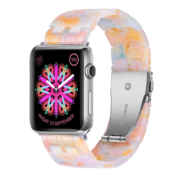 Bracelet de montre en résine à cinq perles pour la série Apple Watch, 7 45mm / 6&SE&5&4 44mm / 3&2&1 42mm, 7 41mm / 6&SE&5&4 40mm / 3&2&1 38mm