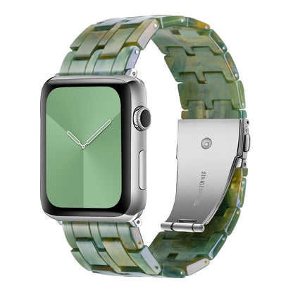 Bracelet de montre en résine à cinq perles pour la série Apple Watch, 7 45mm / 6&SE&5&4 44mm / 3&2&1 42mm, 7 41mm / 6&SE&5&4 40mm / 3&2&1 38mm