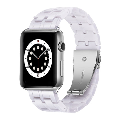 Bracelet de montre en résine à cinq perles pour la série Apple Watch, 7 45mm / 6&SE&5&4 44mm / 3&2&1 42mm, 7 41mm / 6&SE&5&4 40mm / 3&2&1 38mm