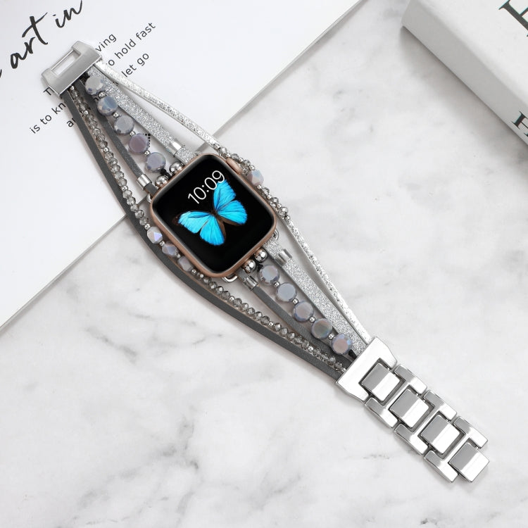 Bracelet de montre de bijoux pour la série Apple Watch, 7 45mm / 6&SE&5&4 44mm / 3&2&1 42mm, 7 41mm / 6&SE&5&4 40mm / 3&2&1 38mm