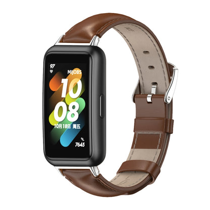 Bracelet de montre en cuir de vachette MIJOBS, For Huawei Band 7 / 7 NFC
