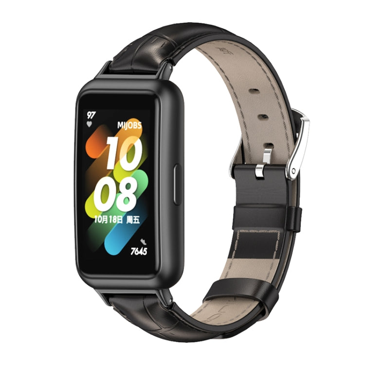 Bracelet de montre en cuir de vachette MIJOBS, For Huawei Band 7 / 7 NFC
