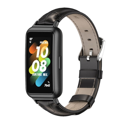 Bracelet de montre en cuir de vachette MIJOBS, For Huawei Band 7 / 7 NFC