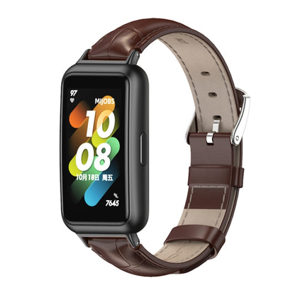 Bracelet de montre en cuir de vachette MIJOBS, For Huawei Band 7 / 7 NFC