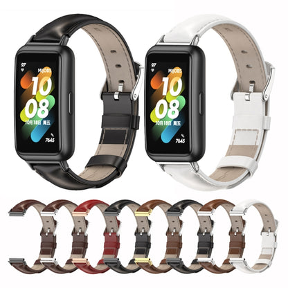 Bracelet de montre en cuir de vachette MIJOBS, For Huawei Band 7 / 7 NFC