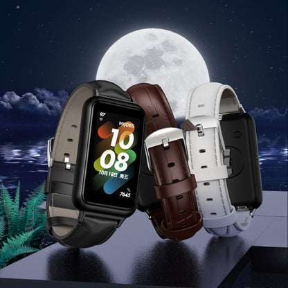 Bracelet de montre en cuir de vachette MIJOBS, For Huawei Band 7 / 7 NFC