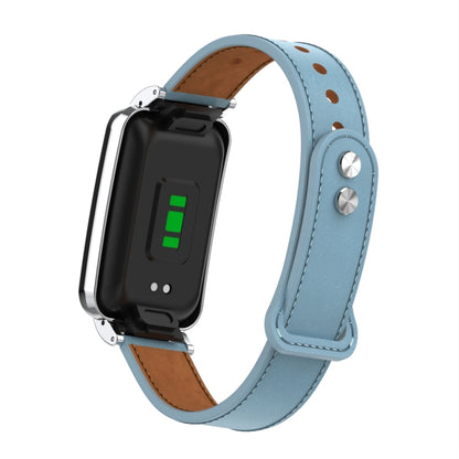 Bracelet de montre à monture métallique en cuir à double clou, For Xiaomi Mi Band 7 Pro