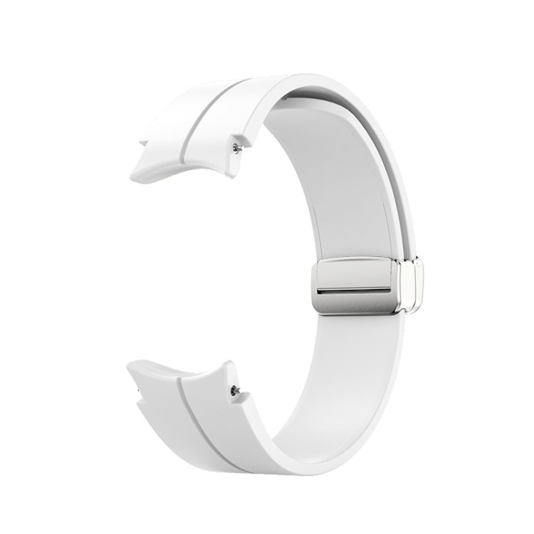 Bracelet de montre en silicone à boucle argentée pliante, For Samsung Galaxy Watch5 40&44mm / Pro 45mm