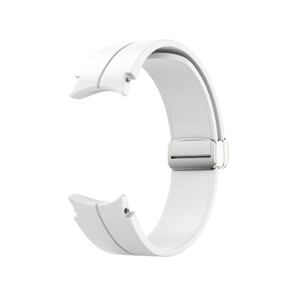Bracelet de montre en silicone à boucle argentée pliante, For Samsung Galaxy Watch5 40&44mm / Pro 45mm