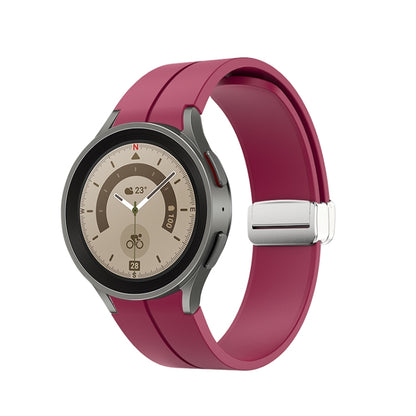 Bracelet de montre en silicone à boucle argentée pliante, For Samsung Galaxy Watch5 40&44mm / Pro 45mm