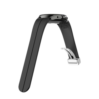 Bracelet de montre en silicone à boucle argentée pliante, For Samsung Galaxy Watch5 40&44mm / Pro 45mm