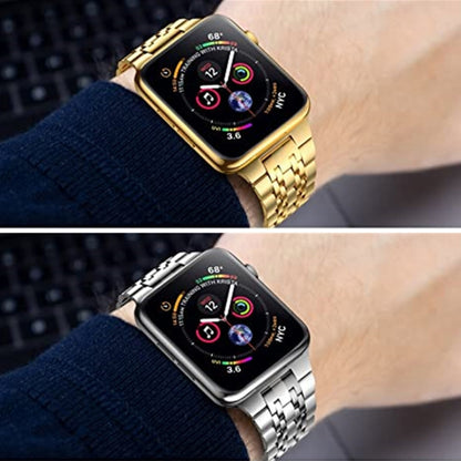 Bracelet de montre en acier inoxydable ultra-mince à sept perles pour la série Apple Watch, 7 45mm / 6&SE&5&4 44mm / 3&2&1 42mm, 7 41mm / 6&SE&5&4 40mm / 3&2&1 38mm