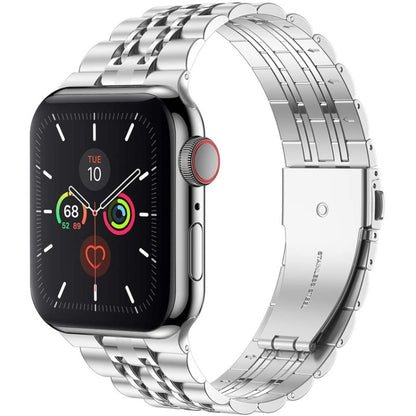 Bracelet de montre en acier inoxydable ultra-mince à sept perles pour la série Apple Watch, 7 45mm / 6&SE&5&4 44mm / 3&2&1 42mm, 7 41mm / 6&SE&5&4 40mm / 3&2&1 38mm