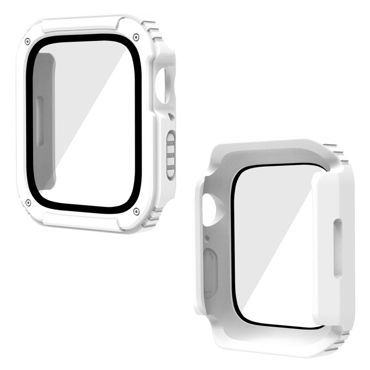 Étui de protection en film de verre trempé 2 en 1, For Apple Watch Series 9 / 8 / 7 45mm, For Apple Watch Series 9 / 8 / 7 41mm, For Apple Watch Series 6 / 5 / 4 / SE 44mm, For Apple Watch Series 6 / 5 / 4 / SE 40mm, For Apple Watch Series 3 & 2 & 1 42...