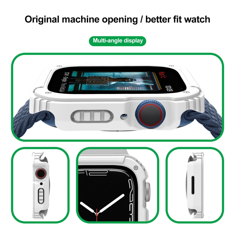 Étui de protection en film de verre trempé 2 en 1, For Apple Watch Series 9 / 8 / 7 45mm, For Apple Watch Series 9 / 8 / 7 41mm, For Apple Watch Series 6 / 5 / 4 / SE 44mm, For Apple Watch Series 6 / 5 / 4 / SE 40mm, For Apple Watch Series 3 & 2 & 1 42...