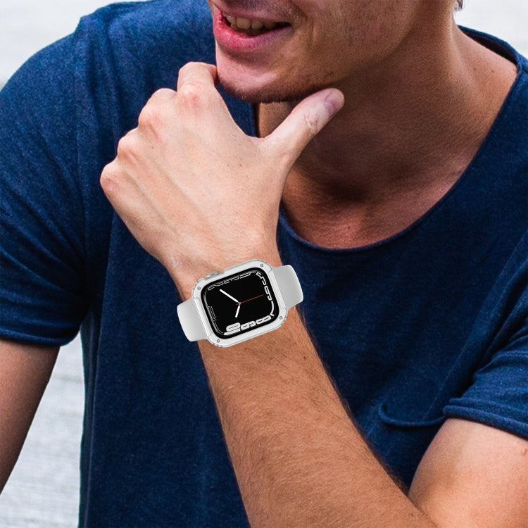 Étui de protection en film de verre trempé 2 en 1, For Apple Watch Series 9 / 8 / 7 45mm, For Apple Watch Series 9 / 8 / 7 41mm, For Apple Watch Series 6 / 5 / 4 / SE 44mm, For Apple Watch Series 6 / 5 / 4 / SE 40mm, For Apple Watch Series 3 & 2 & 1 42...
