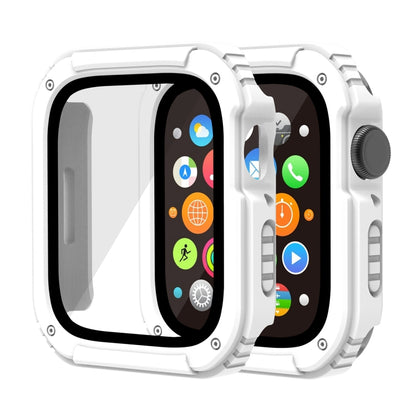 Étui de protection en film de verre trempé 2 en 1, For Apple Watch Series 9 / 8 / 7 45mm, For Apple Watch Series 9 / 8 / 7 41mm, For Apple Watch Series 6 / 5 / 4 / SE 44mm, For Apple Watch Series 6 / 5 / 4 / SE 40mm, For Apple Watch Series 3 & 2 & 1 42...