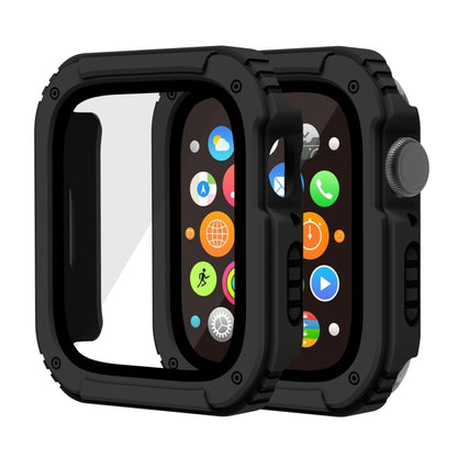 Étui de protection en film de verre trempé 2 en 1, For Apple Watch Series 9 / 8 / 7 45mm, For Apple Watch Series 9 / 8 / 7 41mm, For Apple Watch Series 6 / 5 / 4 / SE 44mm, For Apple Watch Series 6 / 5 / 4 / SE 40mm, For Apple Watch Series 3 & 2 & 1 42...