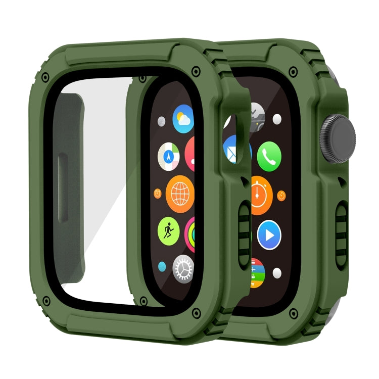 Étui de protection en film de verre trempé 2 en 1, For Apple Watch Series 9 / 8 / 7 45mm, For Apple Watch Series 9 / 8 / 7 41mm, For Apple Watch Series 6 / 5 / 4 / SE 44mm, For Apple Watch Series 6 / 5 / 4 / SE 40mm, For Apple Watch Series 3 & 2 & 1 42...