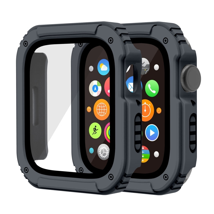 Étui de protection en film de verre trempé 2 en 1, For Apple Watch Series 9 / 8 / 7 45mm, For Apple Watch Series 9 / 8 / 7 41mm, For Apple Watch Series 6 / 5 / 4 / SE 44mm, For Apple Watch Series 6 / 5 / 4 / SE 40mm, For Apple Watch Series 3 & 2 & 1 42...