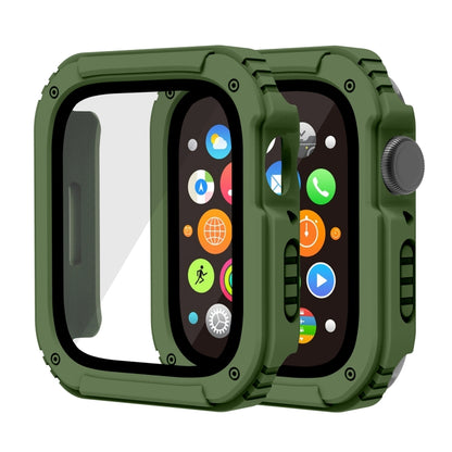 Étui de protection en film de verre trempé 2 en 1, For Apple Watch Series 9 / 8 / 7 45mm, For Apple Watch Series 9 / 8 / 7 41mm, For Apple Watch Series 6 / 5 / 4 / SE 44mm, For Apple Watch Series 6 / 5 / 4 / SE 40mm, For Apple Watch Series 3 & 2 & 1 42...
