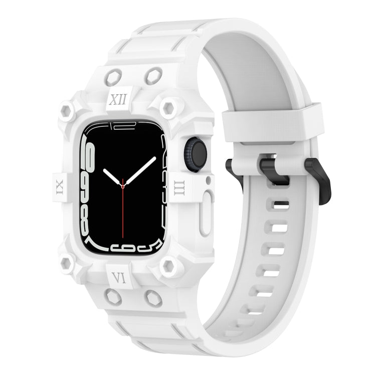 Bracelet de montre en silicone intégré pour la série Apple Watch, 7 45mm / 6&SE&5&4 44mm / 3&2&1 42mm