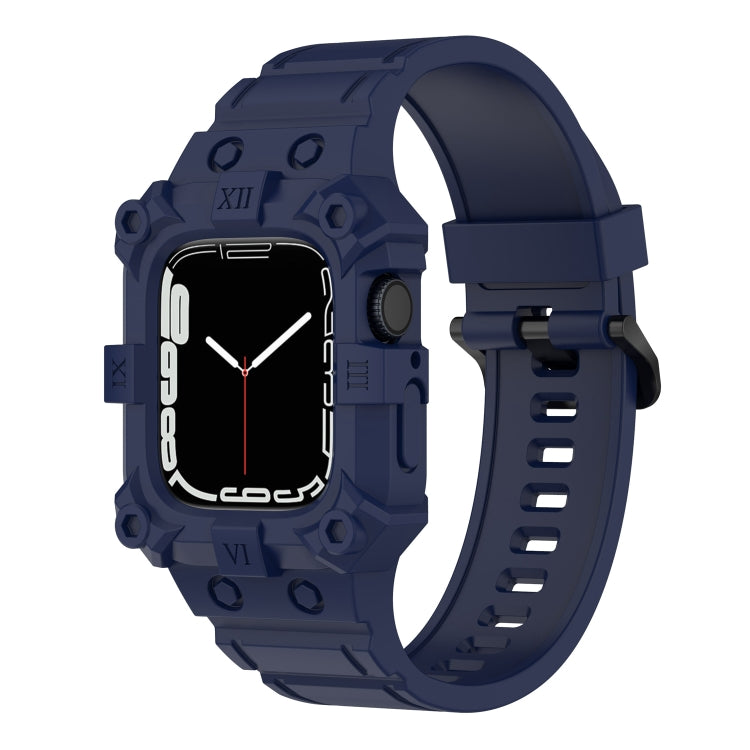 Bracelet de montre en silicone intégré pour la série Apple Watch, 7 45mm / 6&SE&5&4 44mm / 3&2&1 42mm
