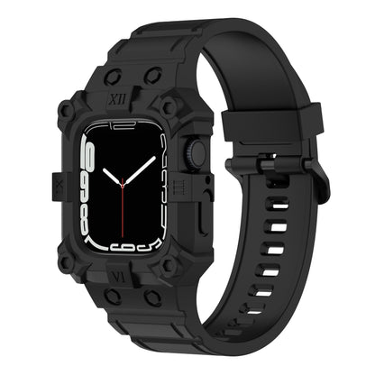 Bracelet de montre en silicone intégré pour la série Apple Watch, 7 45mm / 6&SE&5&4 44mm / 3&2&1 42mm