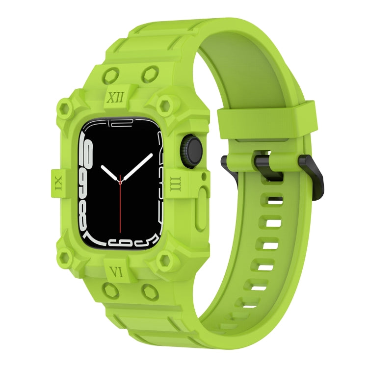 Bracelet de montre en silicone intégré pour la série Apple Watch, 7 45mm / 6&SE&5&4 44mm / 3&2&1 42mm