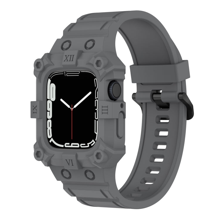 Bracelet de montre en silicone intégré pour la série Apple Watch, 7 45mm / 6&SE&5&4 44mm / 3&2&1 42mm