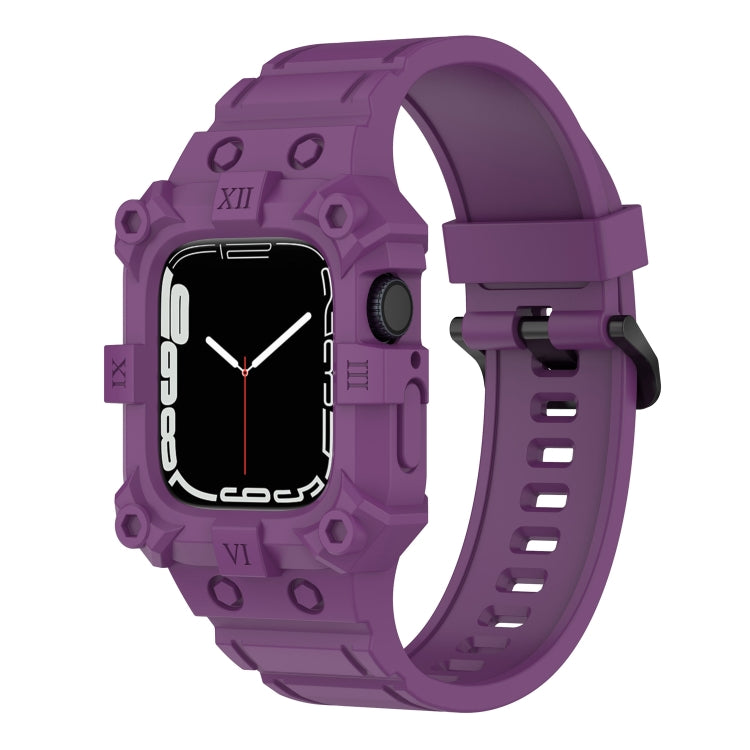 Bracelet de montre en silicone intégré pour la série Apple Watch, 7 45mm / 6&SE&5&4 44mm / 3&2&1 42mm, 7 41mm / 6&SE&5&4 40mm / 3&2&1 38mm