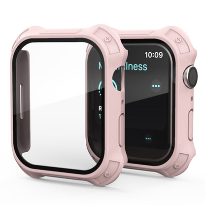 Cadre PC givré 2 en 1 + étui de protection en film de verre trempé pour écran, For Apple Watch Series 9 / 8 / 7 45mm, For Apple Watch Series 9 / 8 / 7 41mm