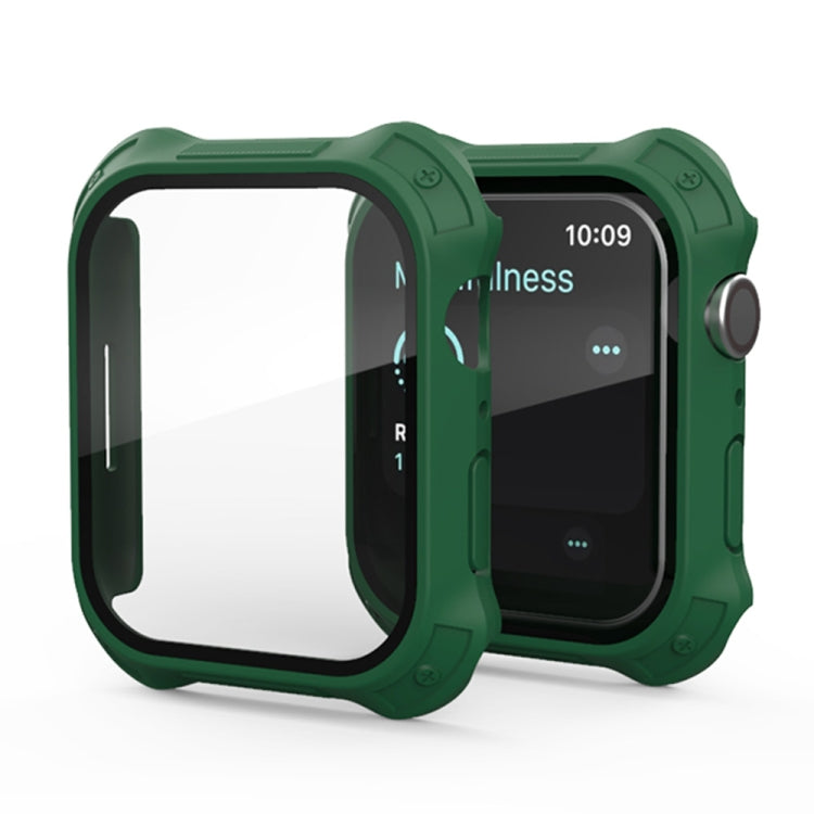 Cadre PC givré 2 en 1 + étui de protection en film de verre trempé pour écran, For Apple Watch Series 9 / 8 / 7 45mm, For Apple Watch Series 9 / 8 / 7 41mm
