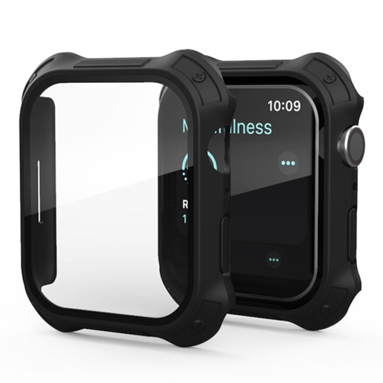 Cadre PC givré 2 en 1 + étui de protection en film de verre trempé pour écran, For Apple Watch Series 9 / 8 / 7 45mm, For Apple Watch Series 9 / 8 / 7 41mm