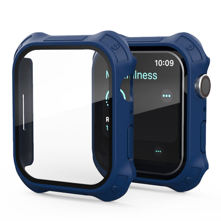 Cadre PC givré 2 en 1 + étui de protection en film de verre trempé pour écran, For Apple Watch Series 9 / 8 / 7 45mm, For Apple Watch Series 9 / 8 / 7 41mm