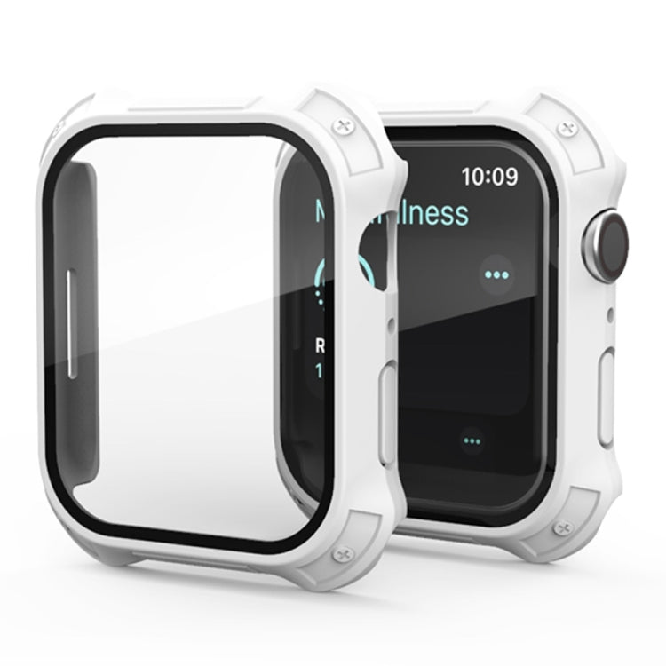 Cadre PC givré 2 en 1 + étui de protection en film de verre trempé pour écran, For Apple Watch Series 9 / 8 / 7 45mm, For Apple Watch Series 9 / 8 / 7 41mm
