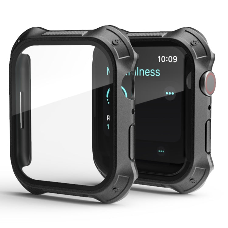 Cadre PC 2 en 1 + étui de protection en film de verre trempé pour écran, For Apple Watch Series 9 / 8 / 7 45mm, For Apple Watch Series 9 / 8 / 7 41mm