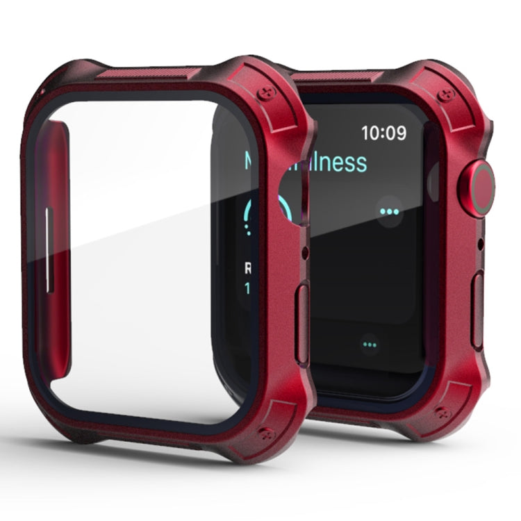 Cadre PC 2 en 1 + étui de protection en film de verre trempé pour écran, For Apple Watch Series 9 / 8 / 7 45mm, For Apple Watch Series 9 / 8 / 7 41mm