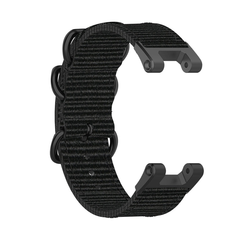 Bracelet de montre en nylon à boucle noire à trois anneaux, For Amazfit T-Rex / T-Rex Pro / Ares