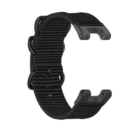 Bracelet de montre en nylon à boucle noire à trois anneaux, For Amazfit T-Rex / T-Rex Pro / Ares