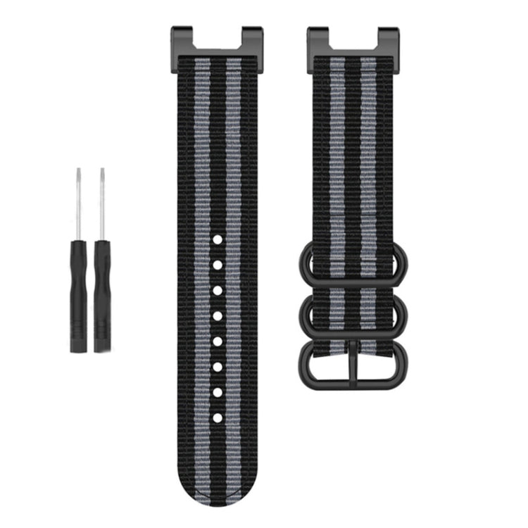 Bracelet de montre en nylon à boucle noire à trois anneaux, For Amazfit T-Rex / T-Rex Pro / Ares