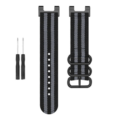 Bracelet de montre en nylon à boucle noire à trois anneaux, For Amazfit T-Rex / T-Rex Pro / Ares