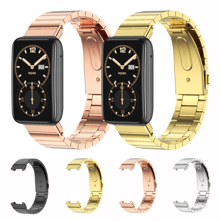 Bracelet de montre en métal en acier inoxydable et bambou Mijobs, For Xiaomi Mi Band 7 Pro