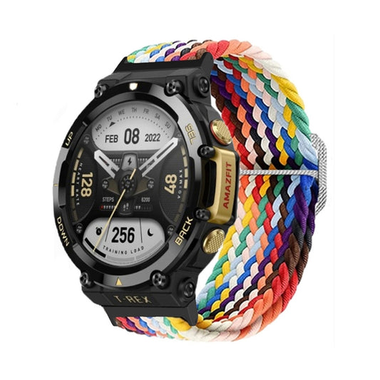 Bracelet de montre en nylon tressé à boucle réglable, For Amazfit T-Rex 2