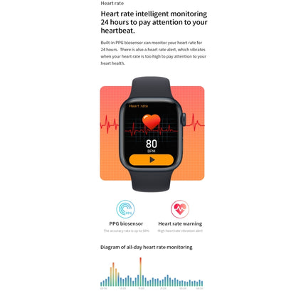 Watch 8 Max 1,85 pouces Recharge sans fil Appel Bluetooth NFC Smartwatch
