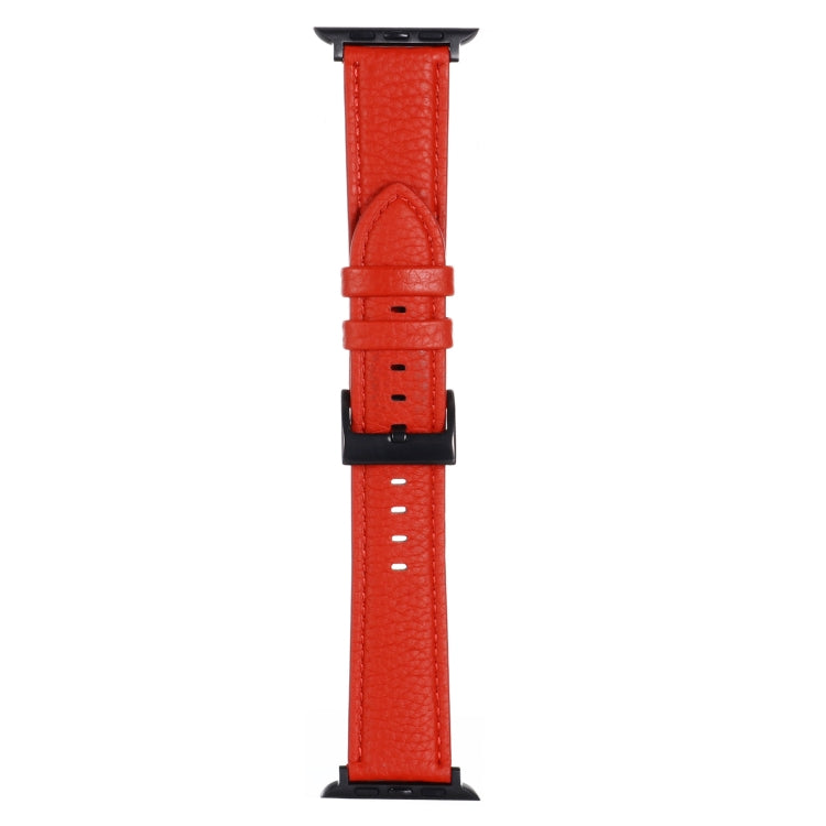 Bracelet de montre en cuir texturé litchi pour la série Apple Watch, 7 45mm / 6&SE&5&4 44mm / 3&2&1 42mm, 7 41mm / 6&SE&5&4 40mm / 3&2&1 38mm