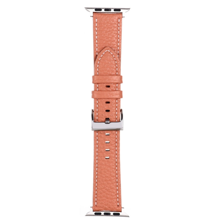 Bracelet de montre en cuir texturé litchi pour la série Apple Watch, 7 45mm / 6&SE&5&4 44mm / 3&2&1 42mm, 7 41mm / 6&SE&5&4 40mm / 3&2&1 38mm